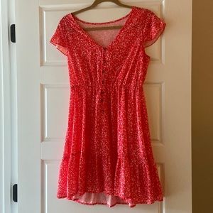 Red flora dress